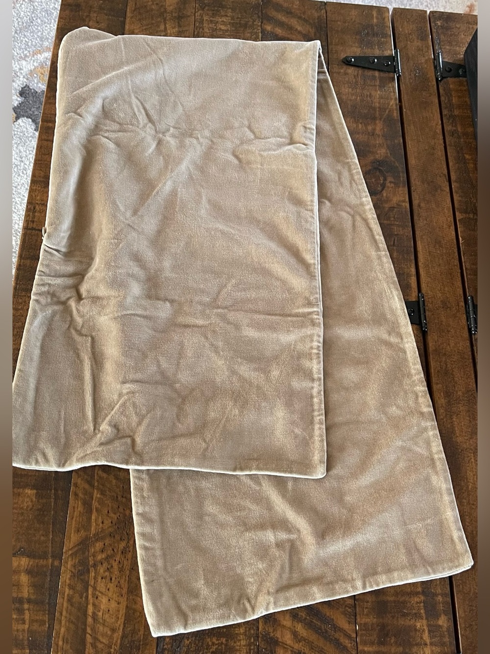 NWOT Quince Cotton Velvet Lumbar Pillow Cover, 12 X 48 (Taupe) - Picture 3 of 3